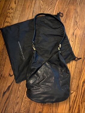 Jack Rabbit Black Leather Convertible Shoulder/Crossbody Bag